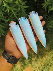 Bulk 3 Pieces Opalite Arrowhead Hand Crafted Arrowhead for Metaphysical 5.5-6"