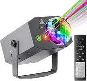 Dj Party Disco Ball Lights with Pattern and Sound Activated, 10 ft USB Cable, Laucnpty LED Stage Strobe Light That Sync with Music, Christmas Rave/Home Karaoke/Dance/Club Bar Lights for Parties