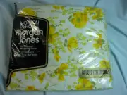Vintage NEW Morgan Jones Double Fitted Sheet-No Iron Percale-Yellow wild Flowers