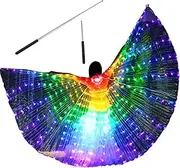 LED Angel Wings with Headband Light Up Butterfly Cape Colorful Butterfly Wings Lightweight Portable Belly Dance Costumes Wings for Adults Kids Stage Show Carnival Halloween