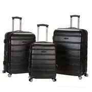 Melbourne Hardside Expandable Spinner Wheel 3-Piece Set (20/24/28) Black
