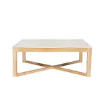 [James Lane] Milo Flute Mango Wood & Marble Top Coffee Table