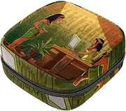 Period Bag,Sanitary Napkin Storage Bag,Ancient Egypt Indian Woman,Tampon Bag for Purse