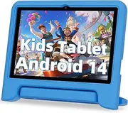 JIKOCXN Octa Core Children's Tablet 10 Inch Android 14 Tablet for Children, 10 GB RAM + 64 GB ROM, 1280 x 800 LCD Touchscreens, 6000 mAh, WiFi 5, BT5.0, Dual Camera, GPS (Blue)