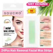 24Pcs Hair Removal Facial Wax Strips Eyebrow Waxing Strips Non Woven Wax Papers