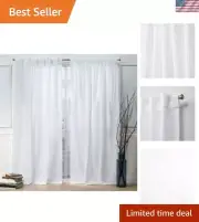 Nicole Miller Faux Linen Light Filtering Curtain Panels 54x108 - Winter Elegance