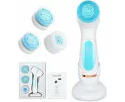 WSECOMM Facial Cleansing Brush, 3 in 1 Electric Facial Cleansing Brush with 3 Brush Heads for Women/Men, Waterproof Rechargeable Face Brushes for Oil