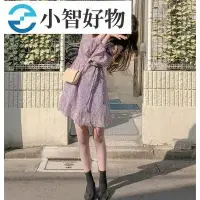 在飛比找Yahoo!奇摩拍賣優惠-雪紡洋裝 韓國官網同步 韓國CHIC風复古碎花長袖收腰洋裝連