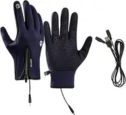 [Generic] Touchscreen Gloves | USB Hand Warming Gloves | Adjustable Waterproof Gloves, Winter Accessories for Ice Skating Cycling