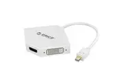 Orico HDV3S Mini Display Port to VGA DVI and HDMI Adapter - White