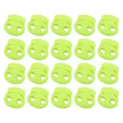 40Pcs 5mm Plastic Cord Locks Double Hole Spring Toggle Stopper, Light Green