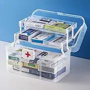 3-Layers Pill Storage Box Medicine Cabinet,Medicine Box, Medicine Storage Organizer,Large Capacity Medicine Case Organizer with Handle Buckle For Home, Camping, Travel