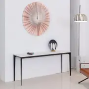 Minimalist Console Table 1.8 m Premium Porcelain White/ Black
