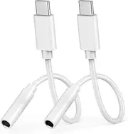 [Apple MFi Certified] USB C to 3.5 mm Female Headphone Jack Adapter, 2 Pack Type C to Aux Audio Dongle Adapter Cable Compatible for iPhone 16/16 Plus/16 Pro/16 Pro Max/15/15 Plus/15 Pro/15 Pro Max