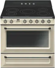 Smeg 90cm Victoria Induction Freestanding Cooker - Panna