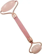 Ipetboom 1Pc Comfortable Facial Roller Massager with Dual Heads Practical Resin Face Massager for Skin Tightening and Wrinkle Reduction Rose Gold