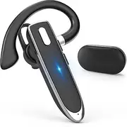 Euakee BT Headset, V5.4 Wireless BT Earphones with 500 mAh Charging Case, Hands-Free Headphones with CVC 8.0 Dual Mic for Computer Mobile Phones Truckers Home Office Work (C)