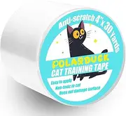 Polarduck Anti Cat Scratch Tape, 4 inches x 30 Yards Cat Training Tape, 100% Transparent Clear Double Sided Cat Scratch Deterrent Tape, Furniture Protector for Couch, Carpet, Doors, Pet & Kid Safe