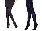 HUE Women's Tights Luster Dots Tight With Control Top Violetta, Indigo 1, 2, 3