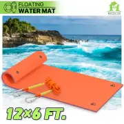 12ft Orange Floating Water Pad 3-Layer XPE Foam Gaint Pool Lake Float Lounge Bed