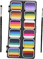 Halloween Face Paint Kit 12 Color Palette Body Paint Set Non-glossy Boys and Girls and Adults