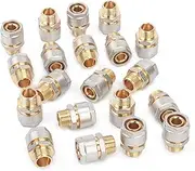 LTWFITTING 1/2 Inch Male Compression Straight Coupling for 20 mm Multilayer Pipe (Pack of 20)