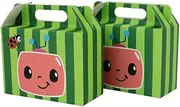 12x Water Melon Coco Party Supplies Birthday Baby Shower Decoration Paper Bag Kids Lolly Bag Favour Box Kraft Treat Box Gift Box Gable Box Gift Bag Themed Party Bag