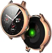 intended for Samsung Galaxy Watch Active 2 Case with HD Hard Screen Protector, Slim Guard Thin Bumper Full Coverage Cover intended for Galaxy Watch Active2 Watch Accessories (Rosegold, 44mm intended for Active2)