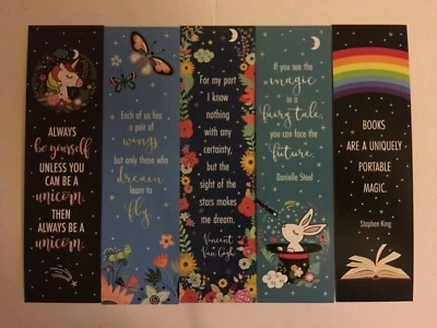 Re-Marks Magical Sayings Set of 5 Different 2-Sided Bookmarks MAGICAL BOOKMARKS