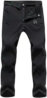 [HYCOPROT] Men's Snow Ski Pants Waterproof Fleece Lined Outdoor Hiking Pants with Belt