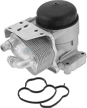 HEROFFIX 1 Pc Engine Oil Cooler Oil Filter Housing Adapter Assembly for BMW 120i 2006-2012 Oil Cooler No.11427508966 Silver Tone Upgraded Aluminum Alloy