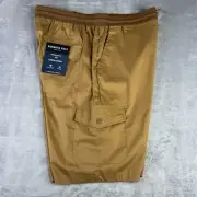 Kenneth Cole Shorts Mens 40-42 Pull On Cargo Pocket Techni -Cole New Dark Beige