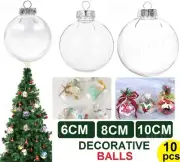 Christmas Ball Fillable Baubles Clear Ball Xmas Tree Decor Ornament Decoration