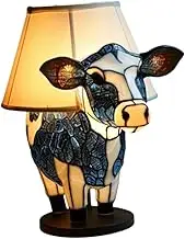 Folpus Animal Table Lamp USB Desk Light Decoration Ambient Light Cow Bedside Lamp for Anniversary Home Office Wedding Dining Table, S