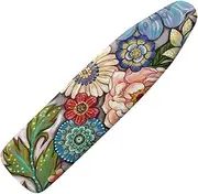ZDCUSTOM Boho Flower Ironing Board Cover with Elastic Edge Table Top Floral Print Ironing Board Cover Resist Scorching Iron Board Protector Thick Iron Pads for Ironing Board