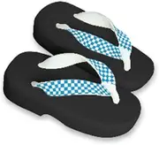 Hajime(一歩) [One Step] [Hajime] Geta Geta Clogs, Soft and Water Resistant, Made of Sponge, XXS Black/Checkered x Sky Blue, Checkered x Sky Blue, Strawberry × Sky Blue, XXS(16.5cm)