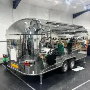 Mirror Stainless Steel Food Trailer Punk Style Food Truck Mobile Kitchen Trailer