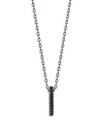 Walters Faith 18K Black Gold Black Diamond Link Pendant Necklace, 24