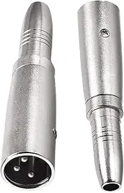 tunghey XLR to 6.35mm Female Adapter, 6.35mm Female to 3 Pin XLR Male Connector, HiFi Durable Gender Changer Audio Converter Coupler for Mixer Recorder amplifiers etc.