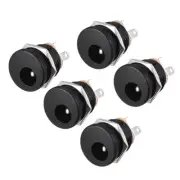 DC-022 5.5mmx2.1mm DC Power Jack Socket 3 Pin Female Panel Mount Connector 5pcs
