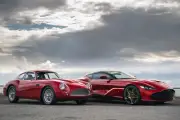 Red Aston Martin DBS GT, Zagato, vehicle, British cars, Vintage and new Poster
