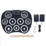 Roll Up Electric Drum Set Portable Lightweight 9 Pads Electronic Drum Kit Fo L2S