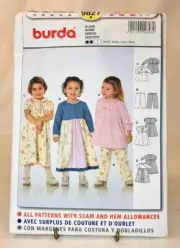 Pattern Girls Dresses with Variations and Pants Size 9M-3 Burda 9827
