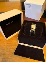 PANDORA unforgettable moments Facets WATCH *BNIB* Black Ceramic. 0.2ct Diamond