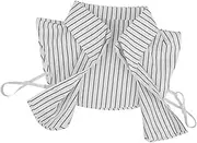 [Generic] White Striped Fake Collar for Women Detachable Ruffled Neck Blouse Stylish Versatile Design for Commuting and Everyday Wear Soft Comfortable for Use