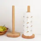 Kitchen Roll Paper Towel Holder Stand BambooFree Punch Roll Paper Storage Rack