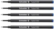 SCHNEIDER Pack of 5 Topball 850 Refills for Rollerball Tapered Tip Medium 05 Blue