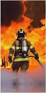 YHEGBFD Beach Towel Firefighter Fireman Flame Print Plus Size Beach Bathsheet Towels Quick Dry Microfiber Travel Towel for Beach Yoga Towel