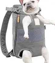 Front Dog Carrier | Travel Pet Backpack | Legs Out Traveling Hiking Camping Front Carrier with Adjustable Shoulder Strap for Small Dogs Cats Puppies,