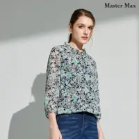 在飛比找momo購物網優惠-【Master Max】領口花邊滿版七分袖雪紡上衣(8327